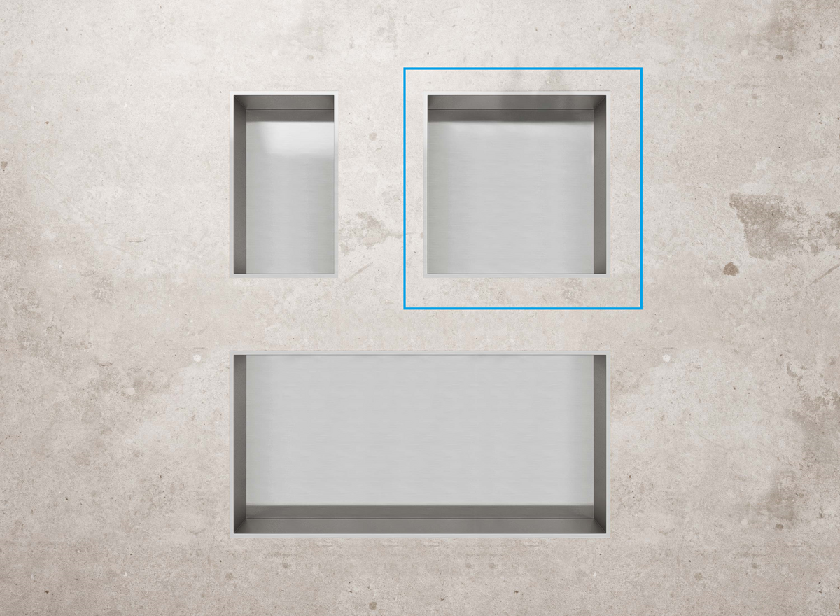 Creavit Aloni Inbouwnis roestvrij staal 305x305x100mm
