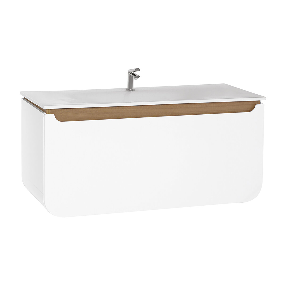 Creavit Pion 120 Onderkast Wit-Eik 119,5x85x52,5cm