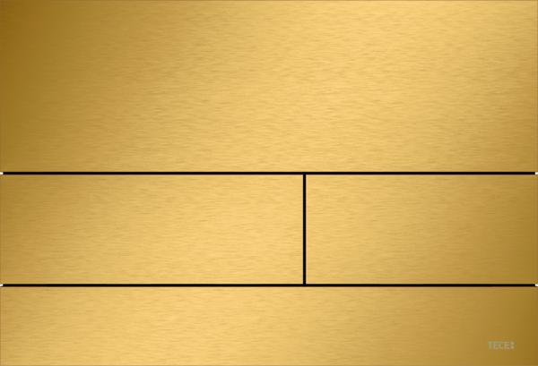 TECEsquare II metaal WC-bedieningsplaat voor duospoeltechniek Geborsteld Goud Optisch (met anti-vingerprint)