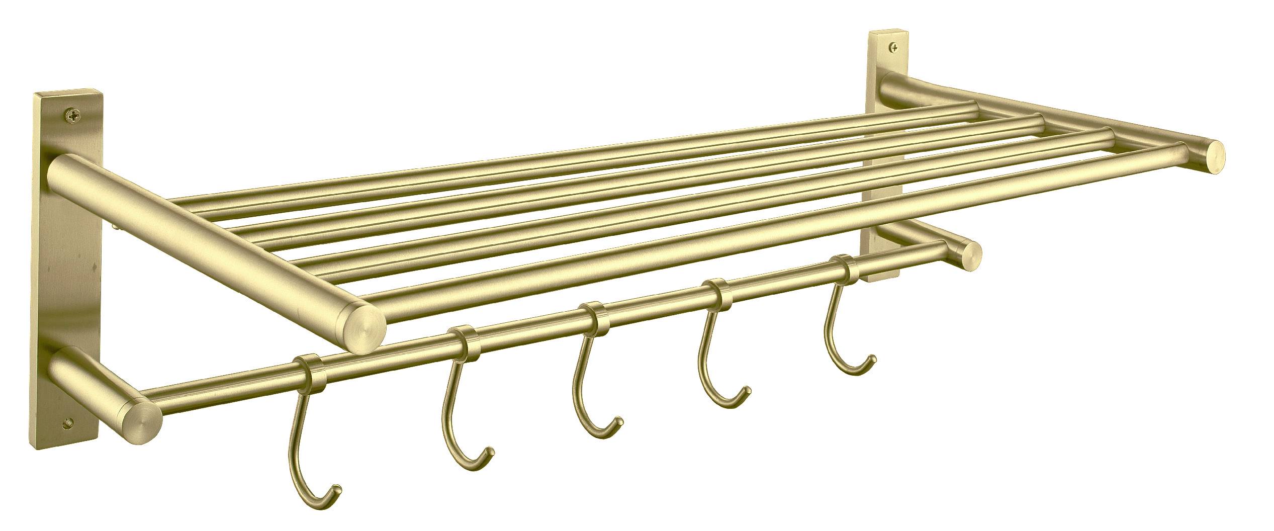 Best-Design Nancy wand handdoekrek incl.ophanghaakjes mat-goud