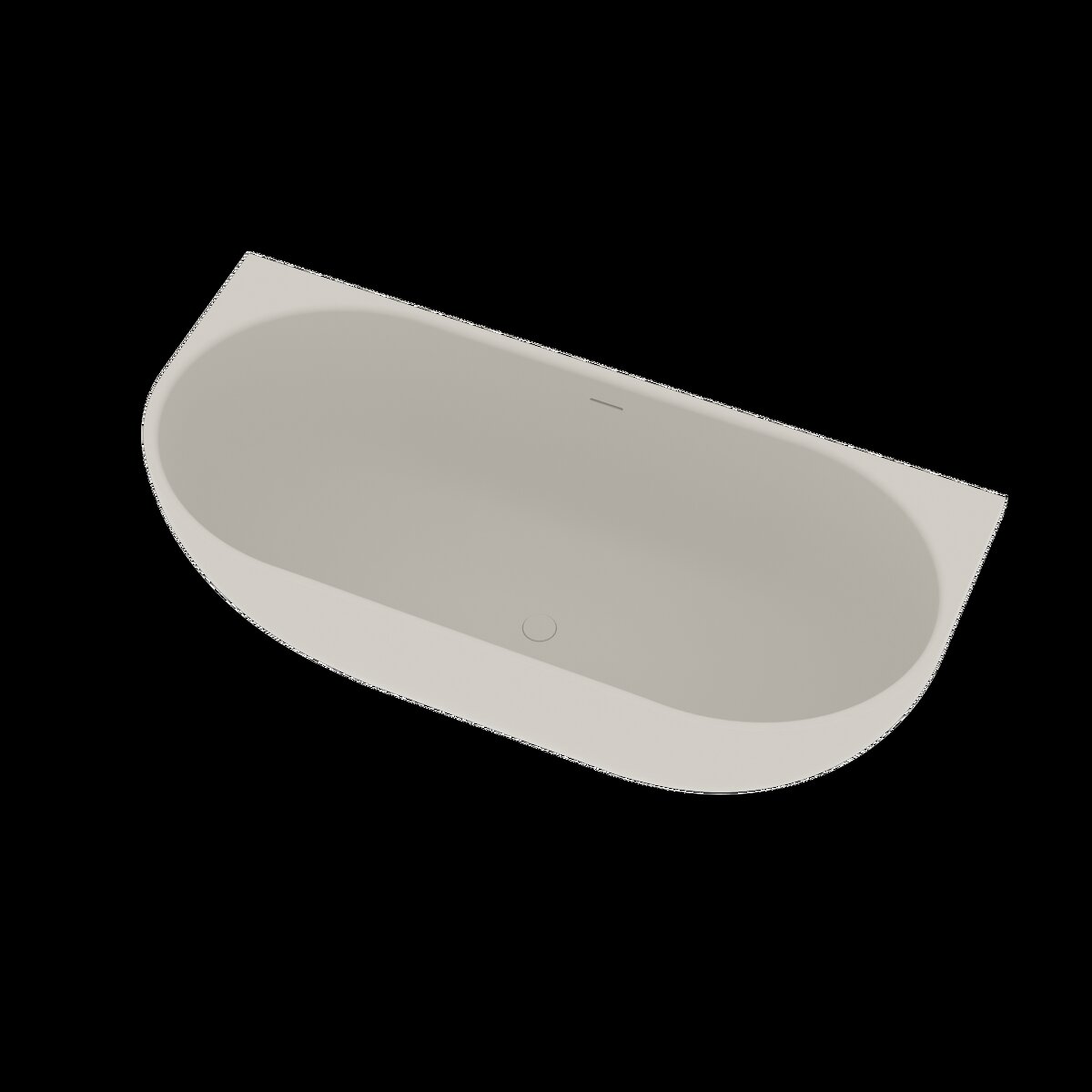 Ideavit Solidnova half vrijstaand bad 180x80x56cm back to wall solid surface mat wit