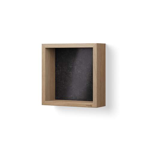 Looox Silestone Wooden BoX 30x30 cm, eiken old grey, achterplaat Silestone Corktown Suede