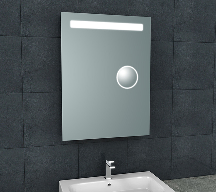 Tigris spiegel met led verlichting en scheerspiegel 60 x 80 cm (uitlopend)