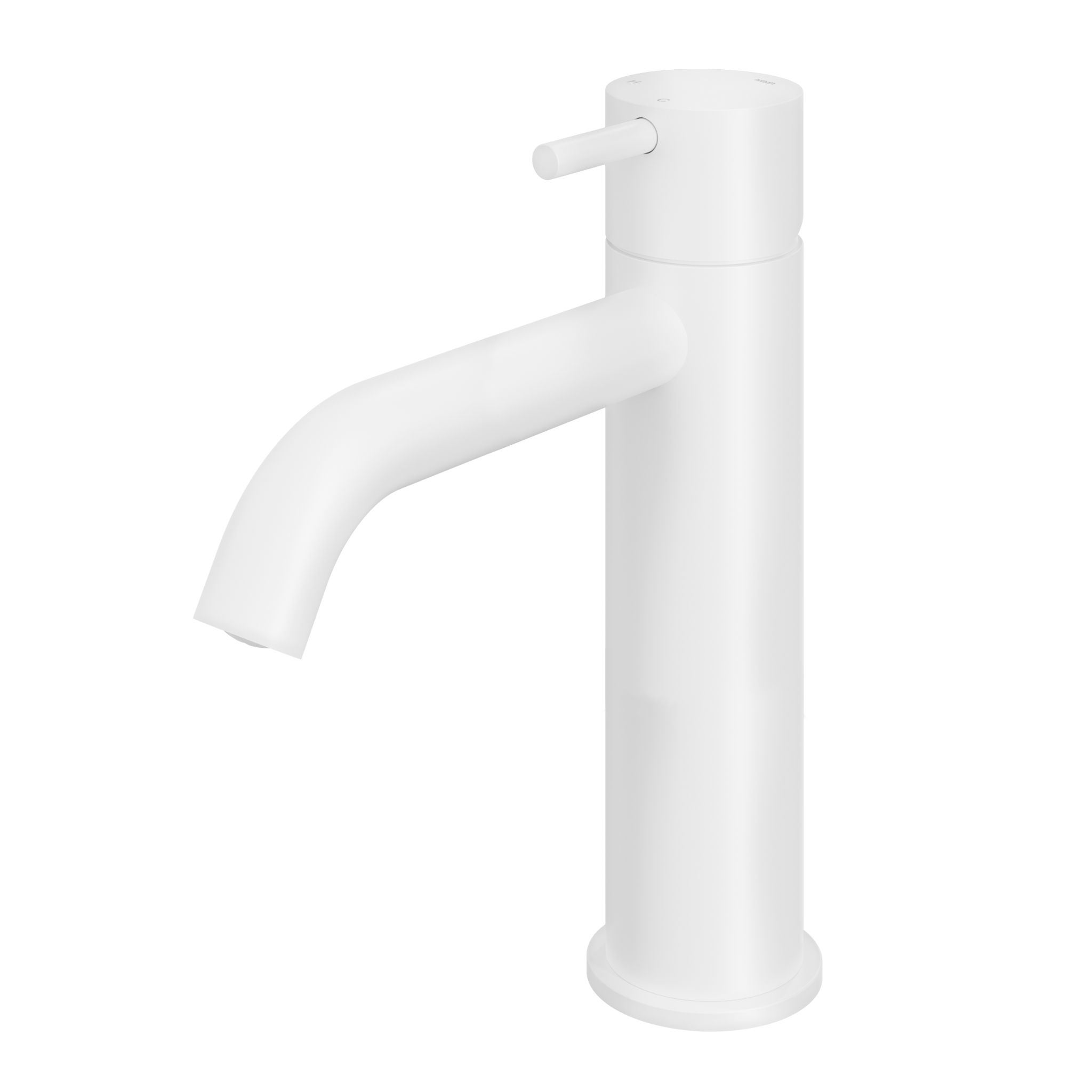 Hotbath Cobber Opbouw Middelhoge Wastafelmengkraan Met Gebogen Uitloop Mat Wit