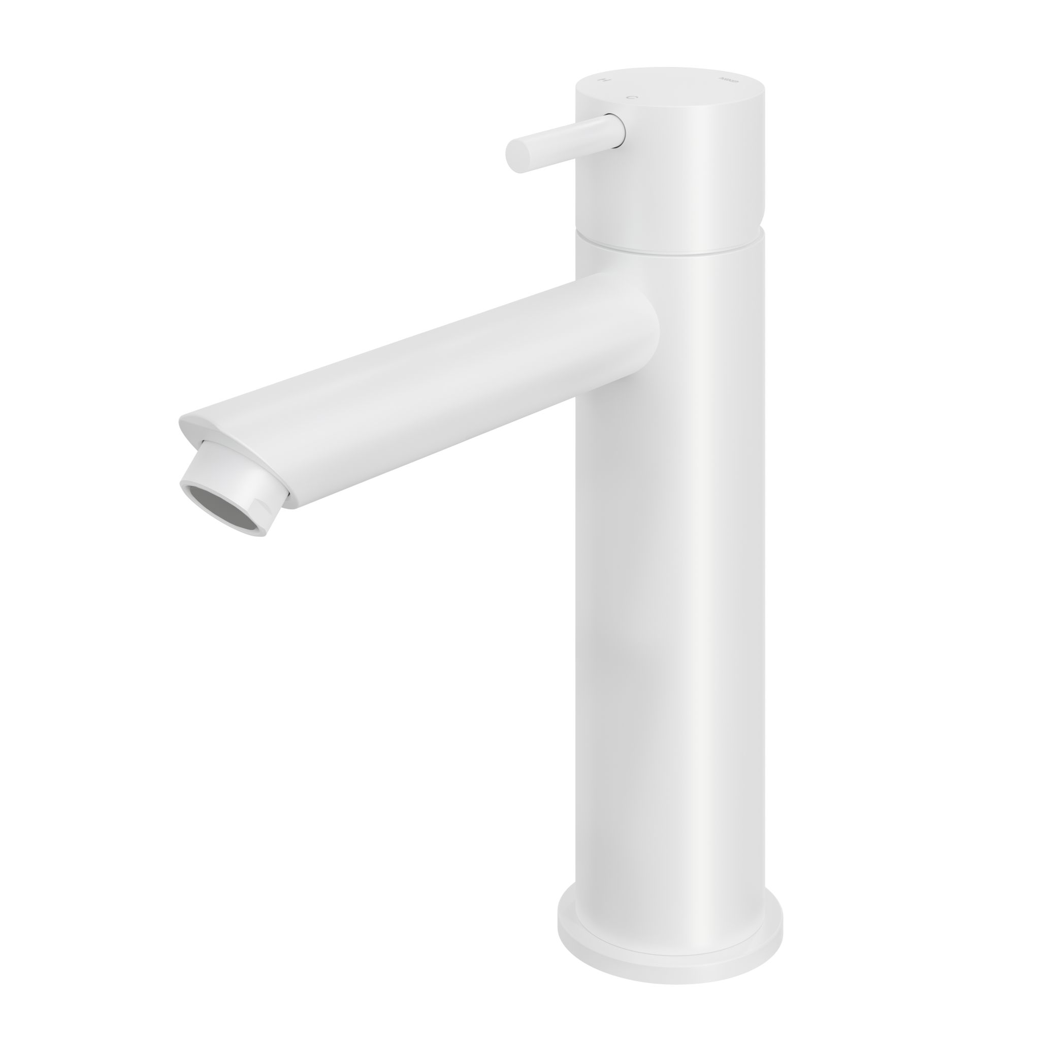 Hotbath Cobber Opbouw Middelhoge Wastafelmengkraan Met Rechte Uitloop Mat Wit
