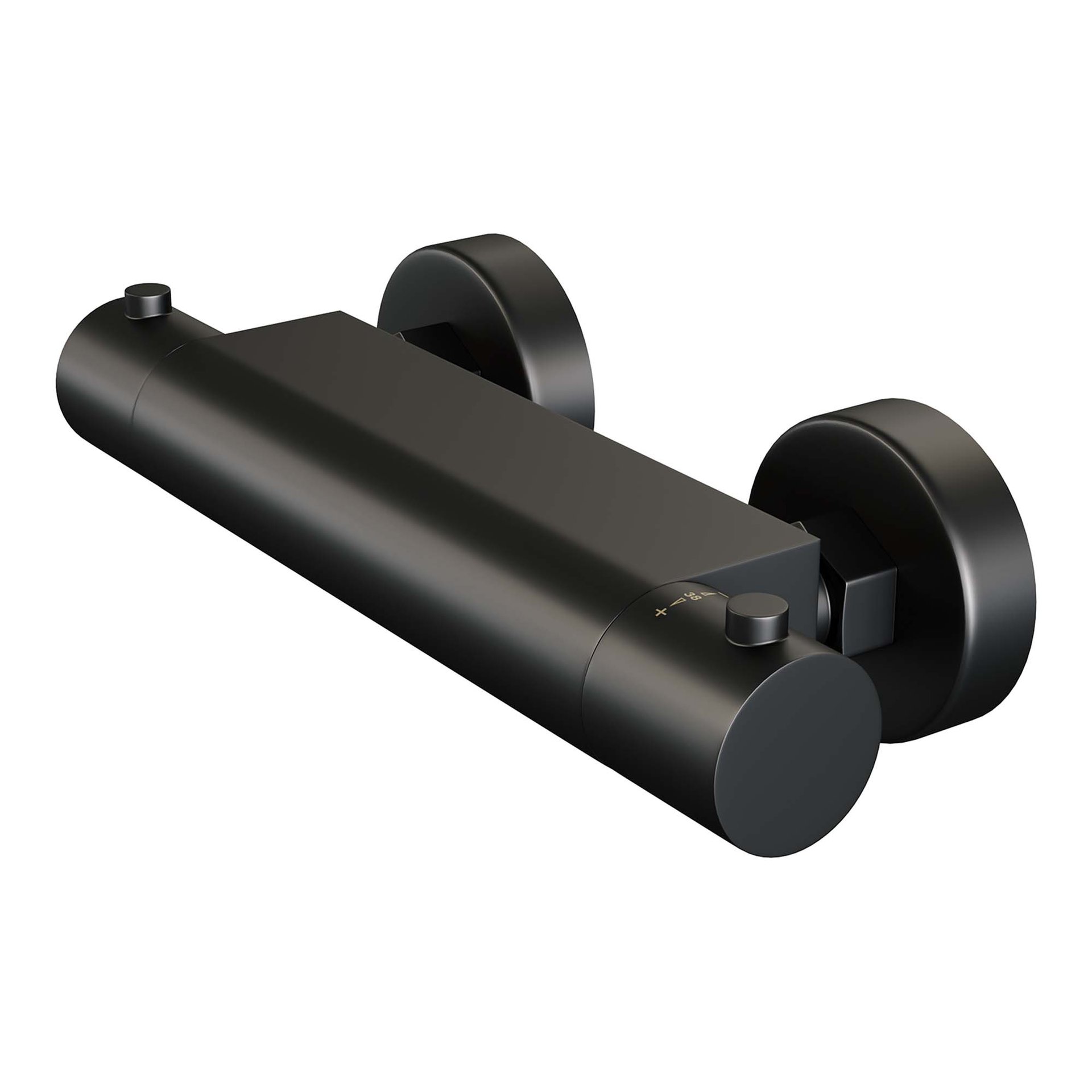 BRAUER Black Edition opbouw douche thermostaatkraan SET 02 met glijstang en 3-standen handdouche en doucheslang mat zwart