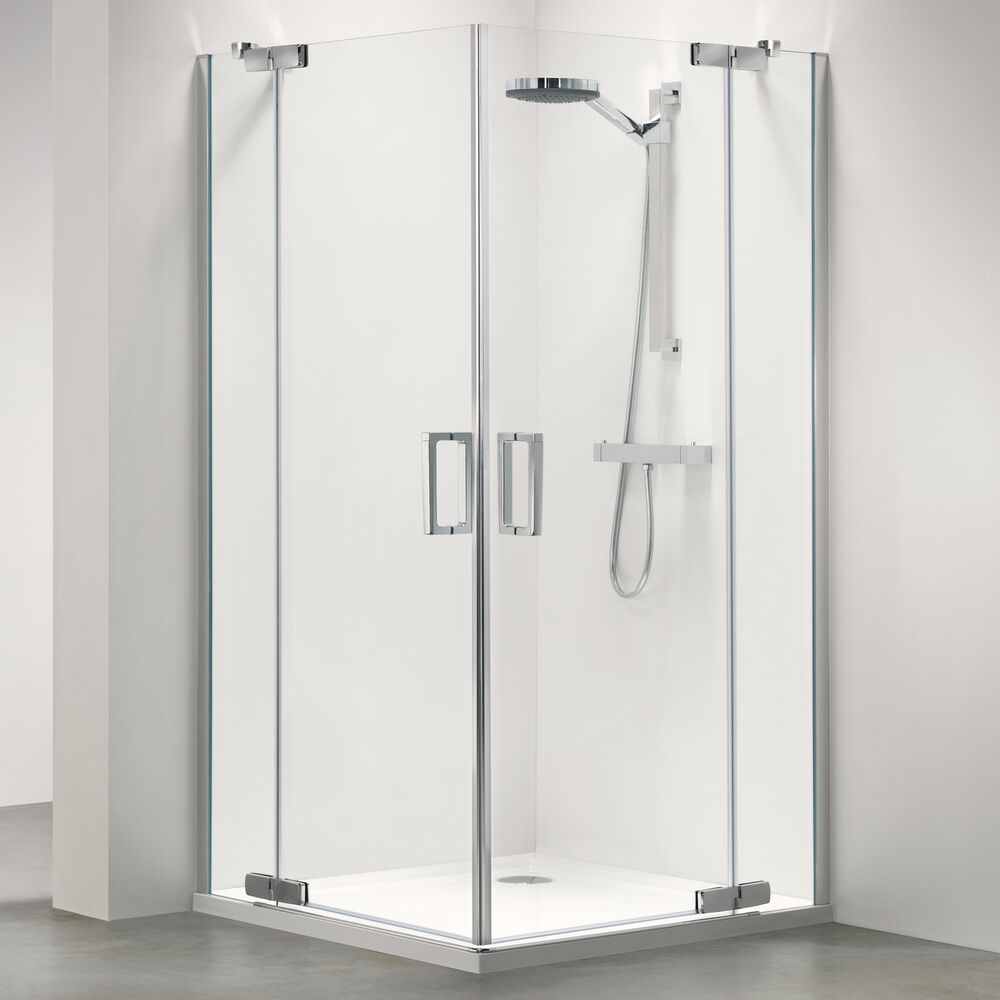 Sealskin Custom Hoekinstap, 1000x1000 mm, 6 mm helder veiligheidsglas.