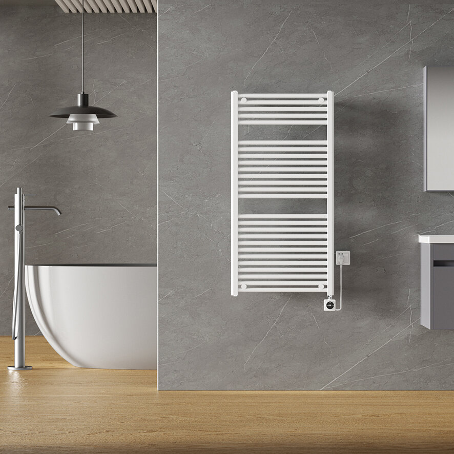 Elara Elektrische Radiator Smart WiFi 118.5x60 cm Glans Wit