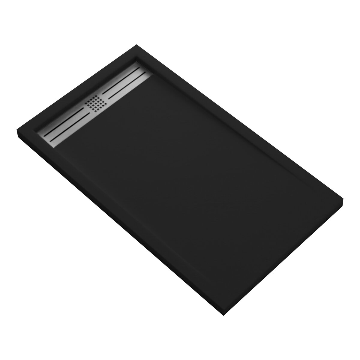 Creavit Aloni Elite Flat Composietsteen Douchebak Zwart 180x90x3cm