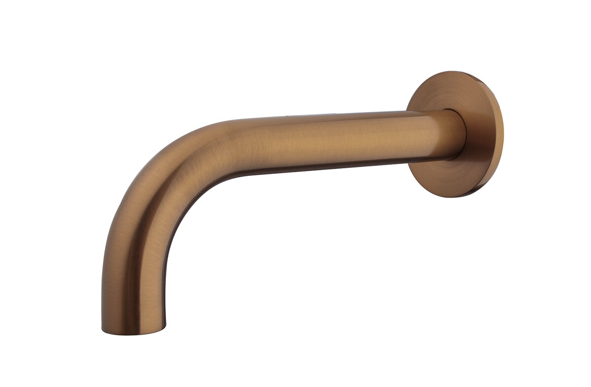 Inbouw-uitloop rond 20cm 1/2 geborsteld brons koper