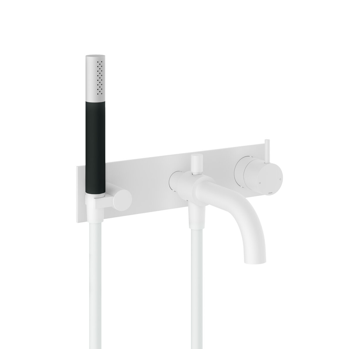 Hotbath Cobber Afbouwdeel - Inbouw Badmengkraan Met Handdoucheset Mat Wit