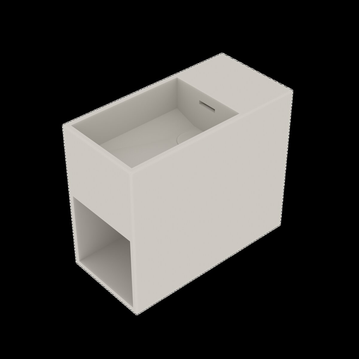 Ideavit Fontein Solidwash 45x22x38 cm Solid Surface Omkeerbaar Met Handdoekvak Mat Wit