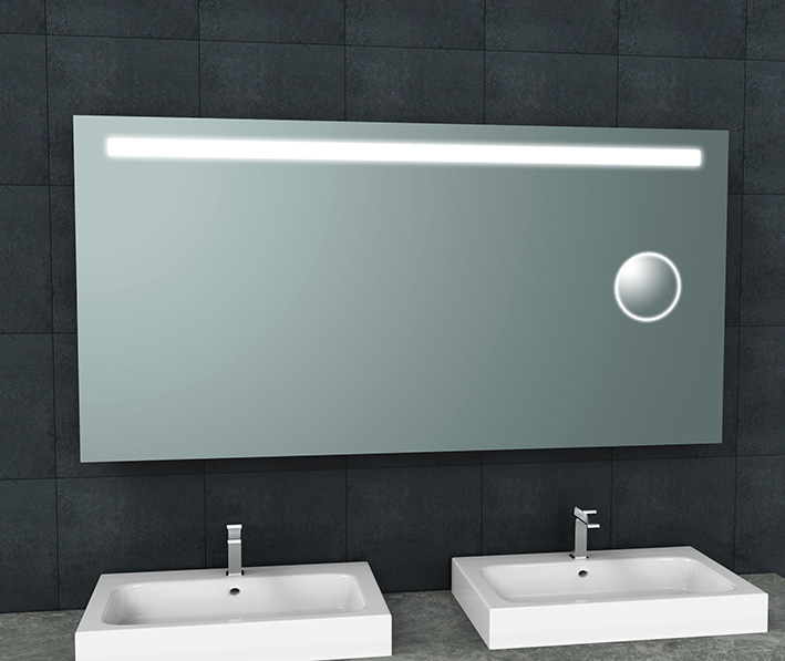 Tigris spiegel met led verlichting en scheerspiegel 160 x 80 cm (uitlopend)