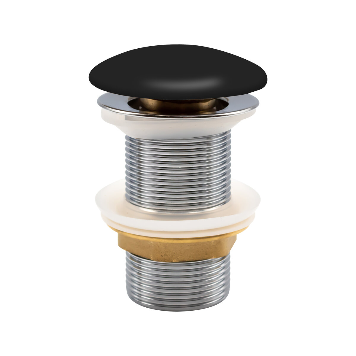 Aloni Zwart Keramiek Push-Up Afvoerplug 5/4 Zonder Overloop