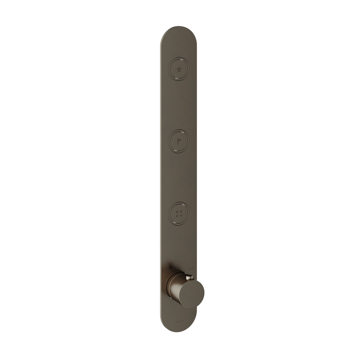 Hotbath Cobber Afbouwdeel - Inbouw Thermostaatkraan Met 3 Pushbuttons Verticale Plaatsing Verouderd Ijzer