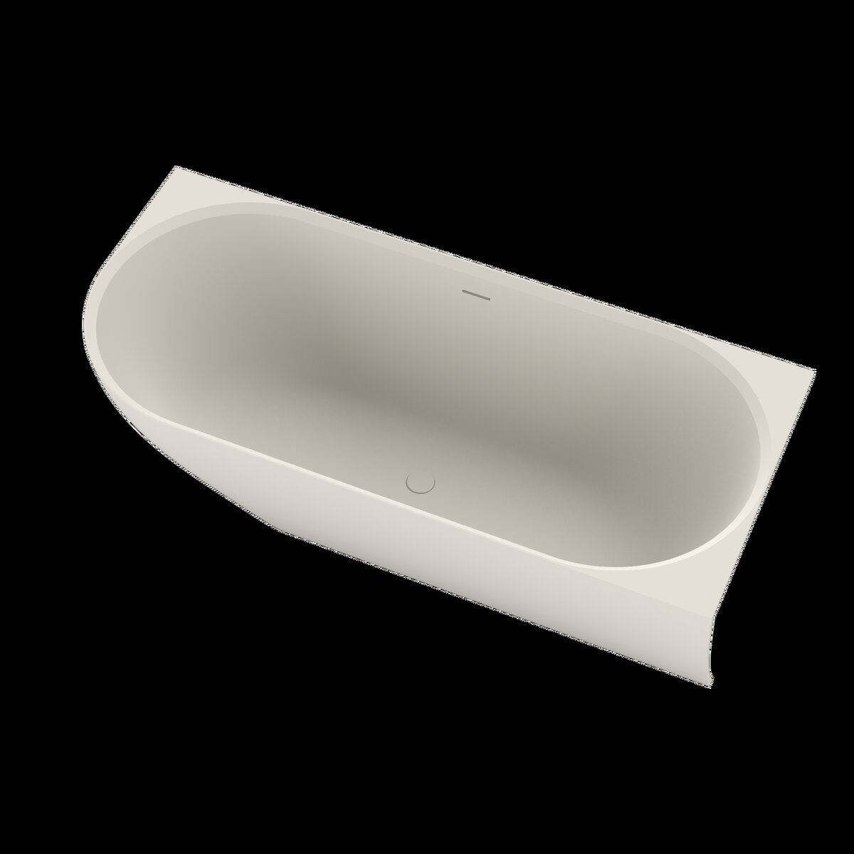 Ideavit Solidnova Vrijstaand bad - 180x80x56cm - Solid surface - Hoek rechts - Mat Wit