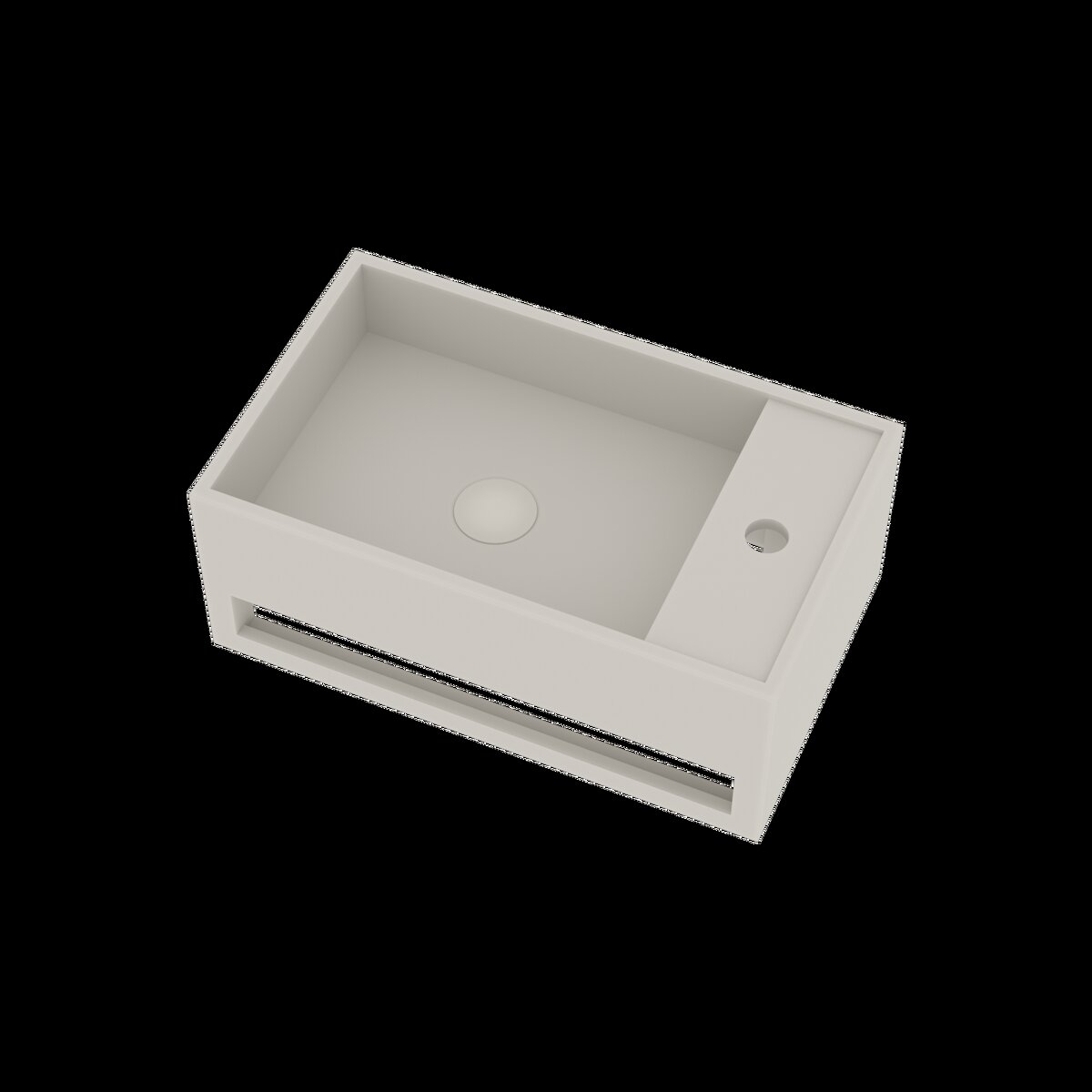 Ideavit Wastafel Solidcube-TB 50x30x20 cm Inclusief Handdoekhouder Solid Surface Mat Wit