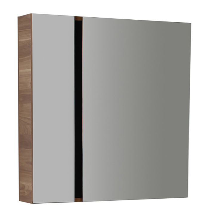 Creavit Verti 80 Spiegelkast Okkernoot-Zwart 78x80x17cm
