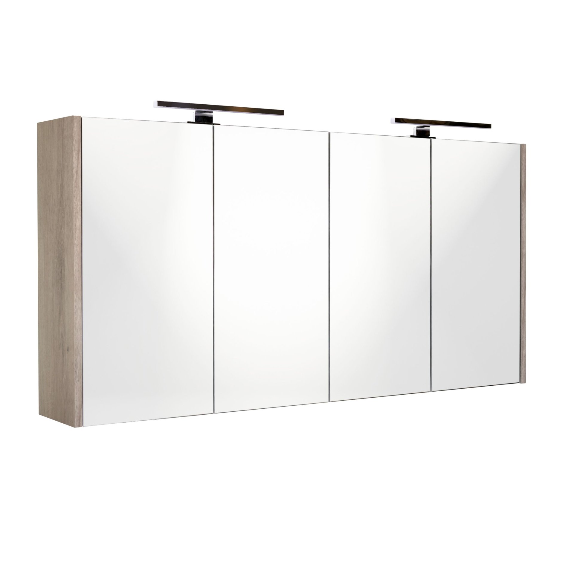 Best-Design "Happy-Frosted-Brown" MDF spiegelkast + verlichting 120x60cm