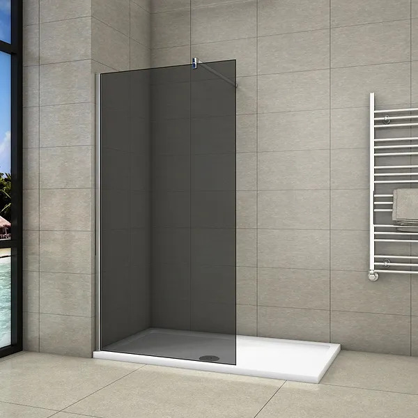 Inloopdouche Black Dahlia (80x200 cm) met Douchebak Daisy Wit (140x90 cm) - 8 mm Rookglas - Antikalk - Chroom
