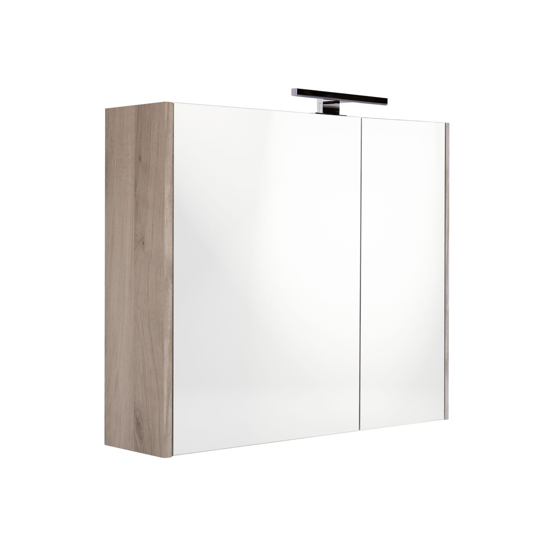 Best-Design "Happy-Frosted-Brown" MDF spiegelkast + verlichting 60x60cm