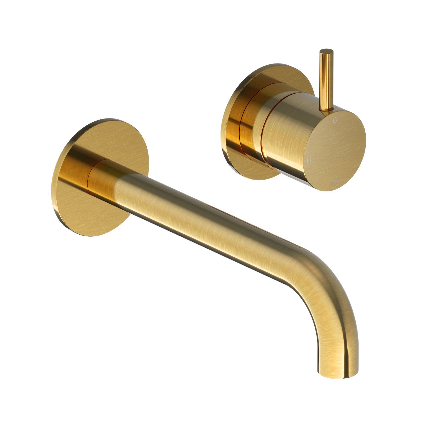 Hotbath Cobber Afbouwdeel - Inbouw Wastafelmengkraan Met 18cm Uitloop En 2 Knoppen Geborsteld Messing PVD