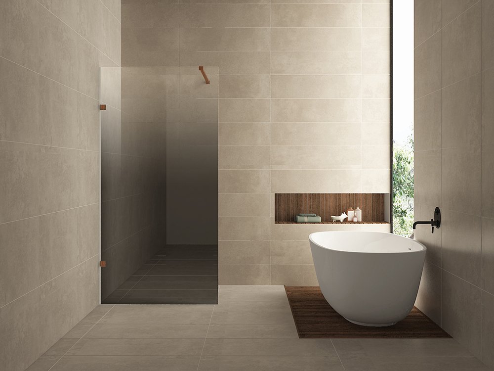 Less inloopdouche links 1200 x 2000 x 8 mm nano spiegelrook- naar helder glas/geborsteld brons koper
