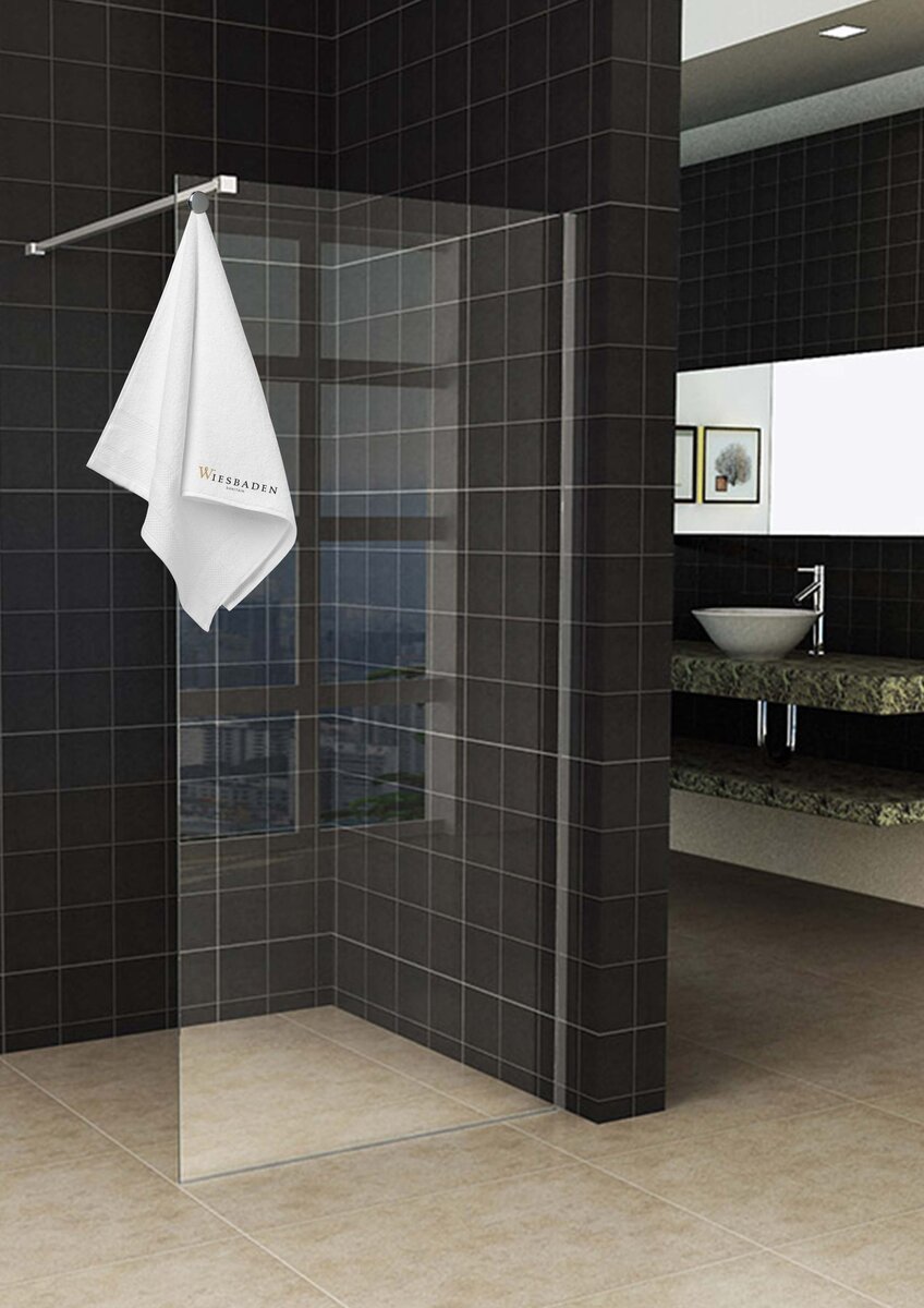Wiesbaden Sita inloopdouche - 100x200cm - helder glas 8mm - Nano coating - met handdoekhouder - Chroom