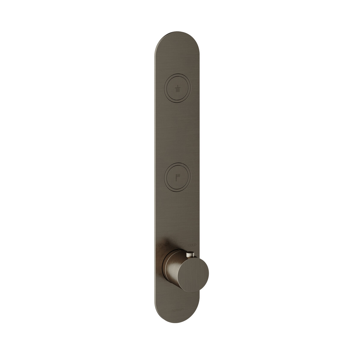 Hotbath Cobber Afbouwdeel - Inbouw Thermostaatkraan Met 2 Pushbuttons Verticale Plaatsing Verouderd Ijzer