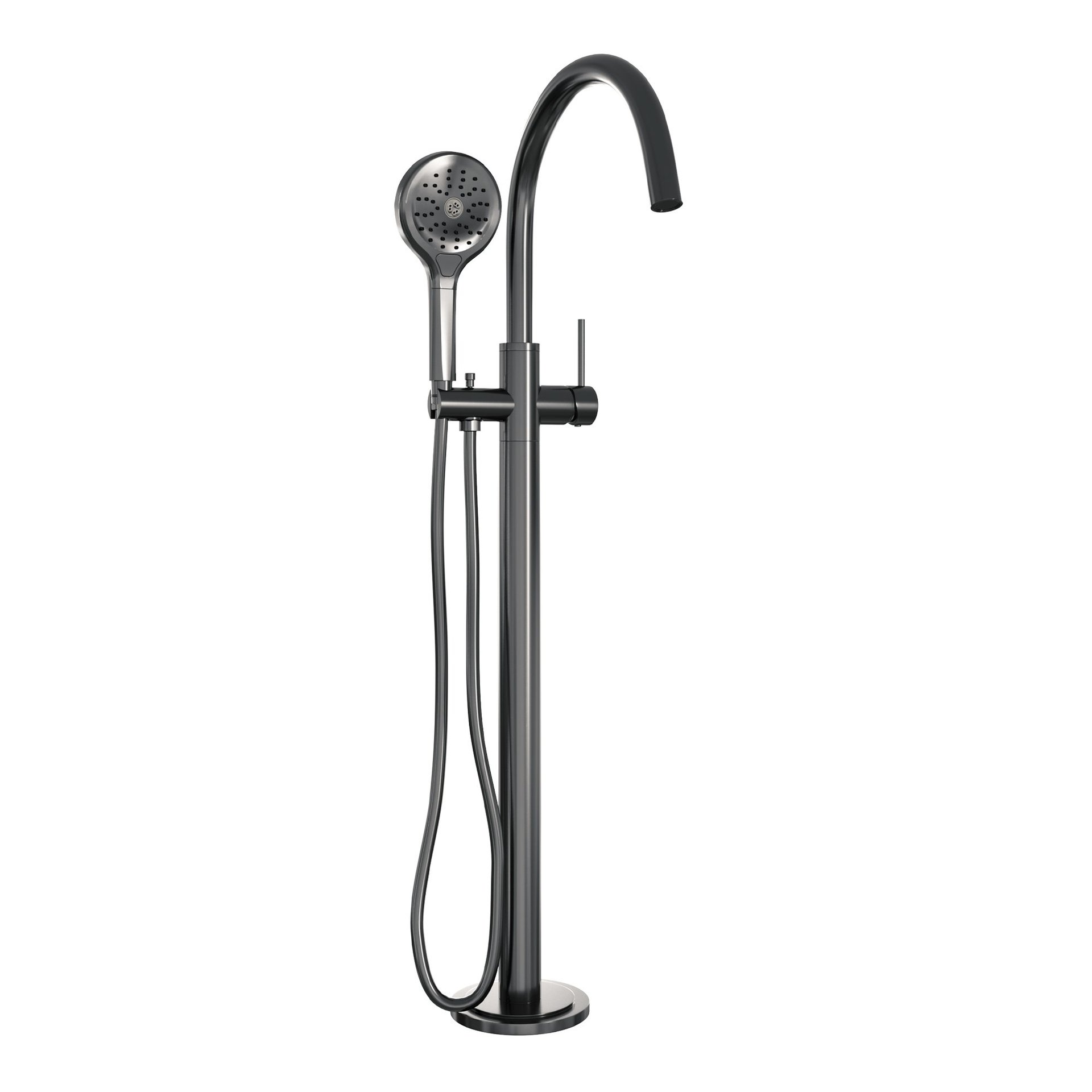 BRAUER Gunmetal Edition vrijstaande badmengkraan SET 02 met 3-standen handdouche en doucheslang gunmetal geborsteld PVD