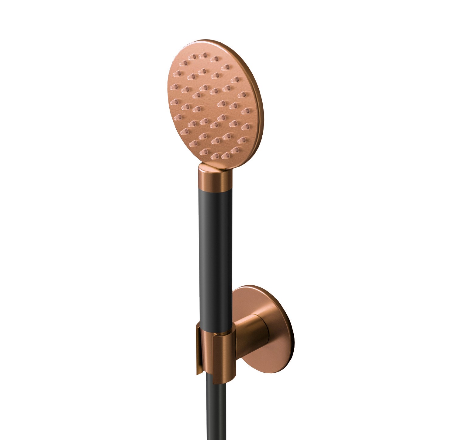 Hotbath Cobber Ronde Handdouche Met Wandsteun En Doucheslang 150cm Geborsteld Koper - Living Colours