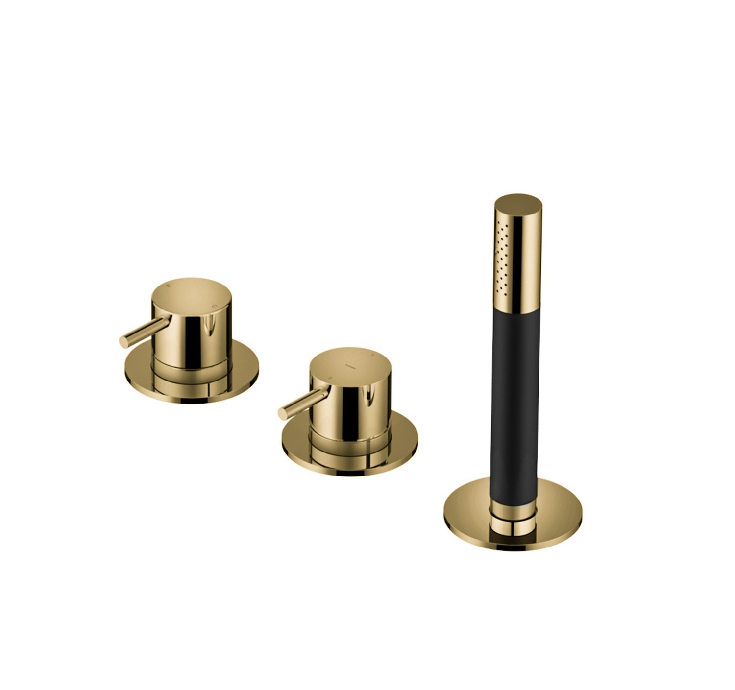 Hotbath Cobber Inbouw Badrandcombinatie Met Een-Hendel Mengkraan Zonder Uitloop En 2-weg-omstel Gepolijst Messing - Living Colours