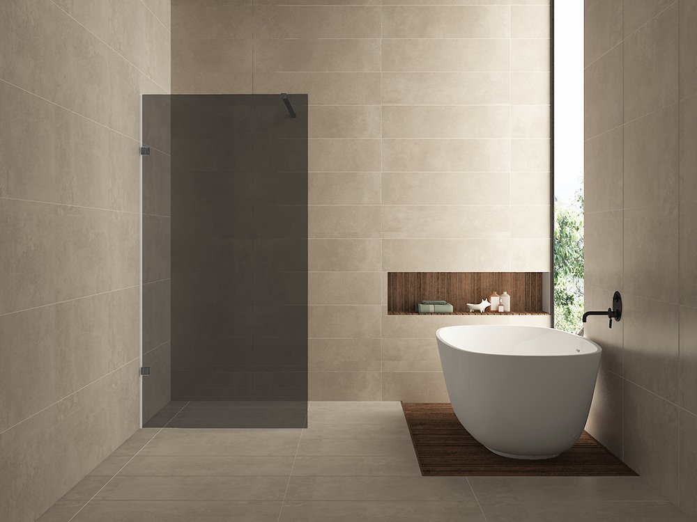 Less inloopdouche 1000 x 2000 x 8 mm nano rookglas glas/gunmetal