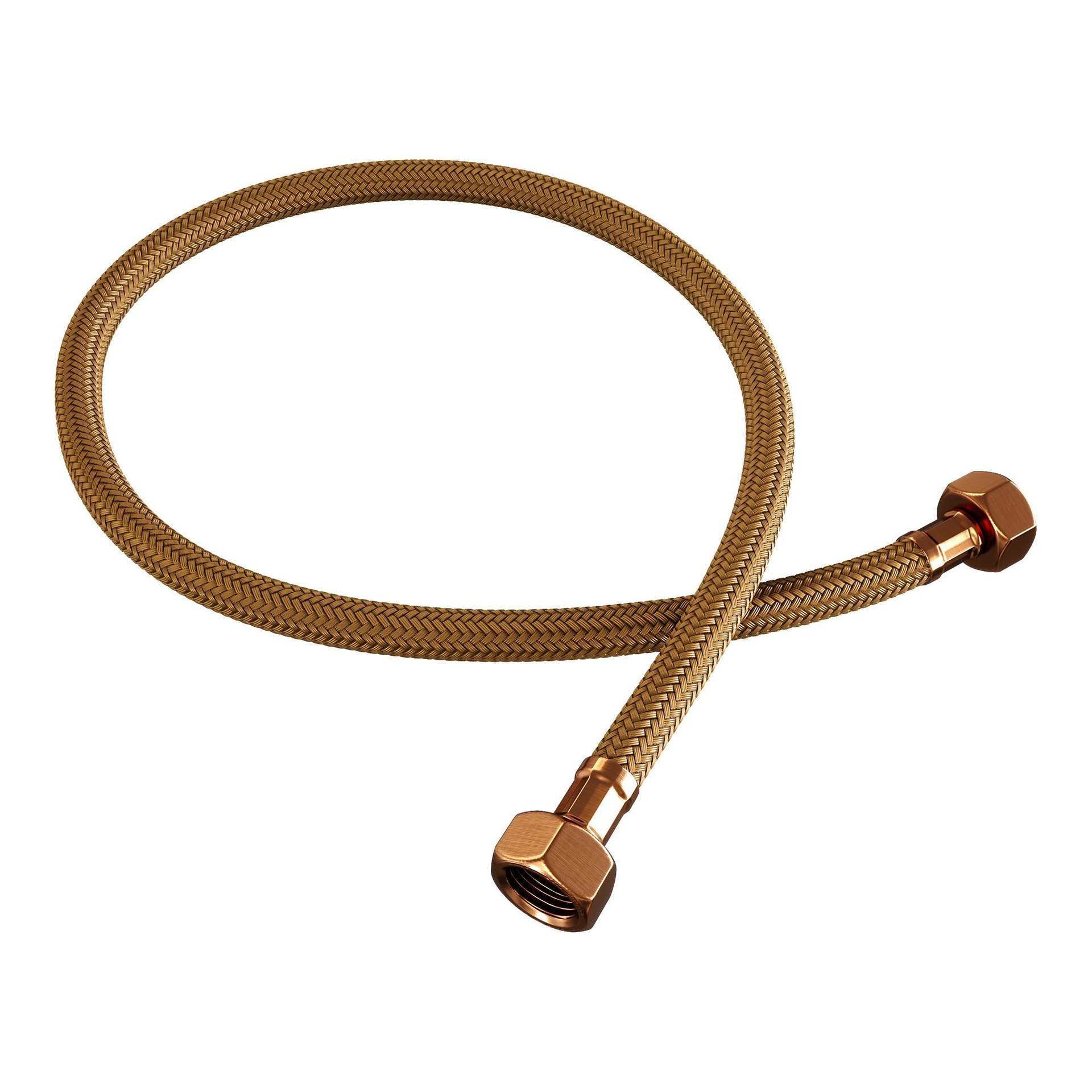 BRAUER Copper Carving hoekstopkraan compleet met slang koper geborsteld PVD