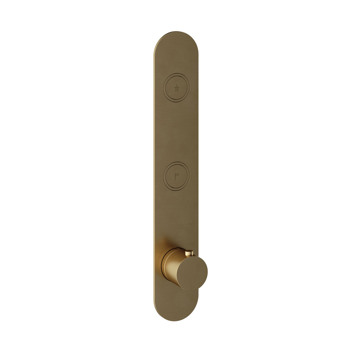 Hotbath Cobber Afbouwdeel - Inbouw Thermostaatkraan Met 2 Pushbuttons Verticale Plaatsing Geborsteld Messing - Living Colours