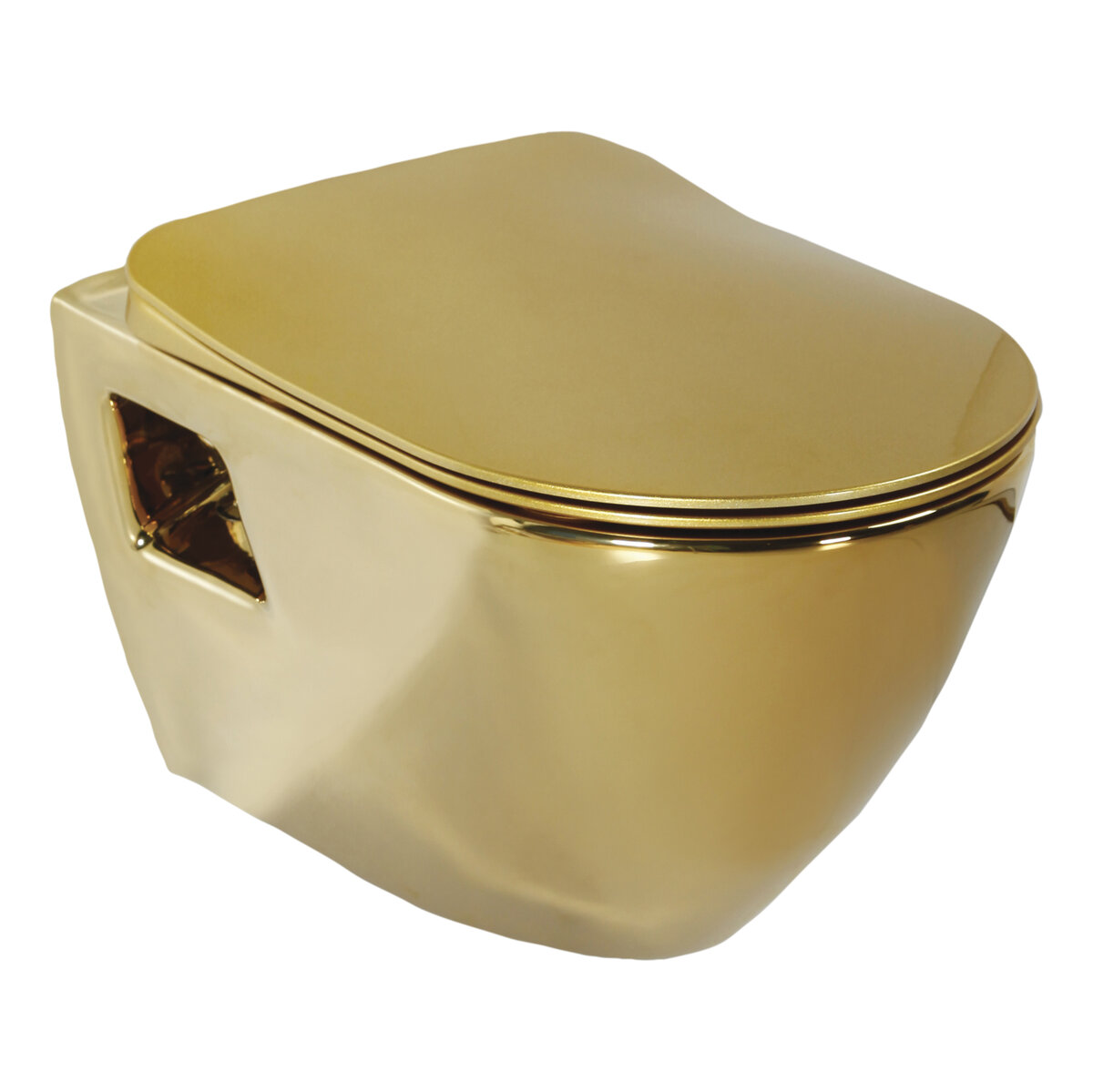 Creavit Design Ophang Wc Goud Met Rvs Sproeier Wit Van Binnen (Bidet)