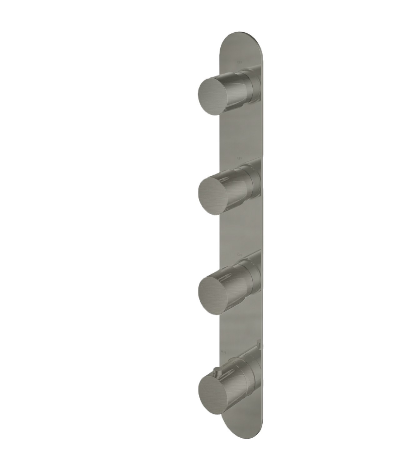 Hotbath Buddy Inbouw Douche Thermostaat 3 Stopkranen Verticaal Geborsteld Nikkel