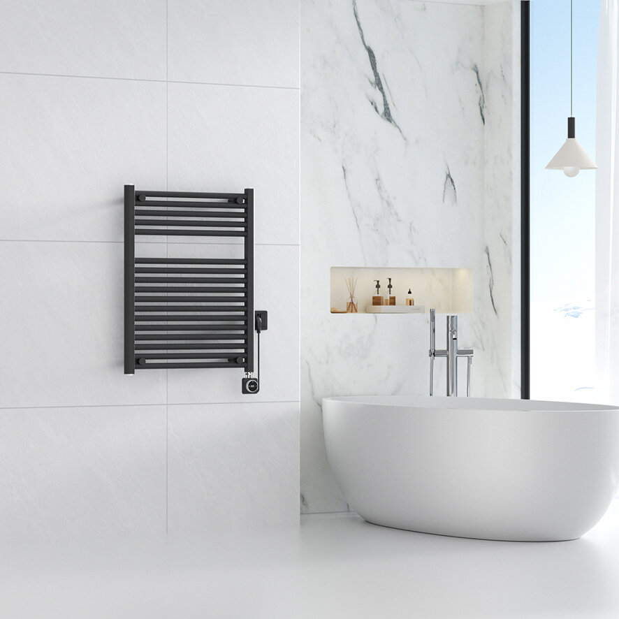 Elara Elektrische Radiator Smart WiFi 76.6x60 cm Mat Zwart