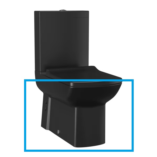 Creavit Lara Staande Wc Onderpot, Zonder Sproeier (Bidet), Muur/Onder Uitgang Mat Zwart