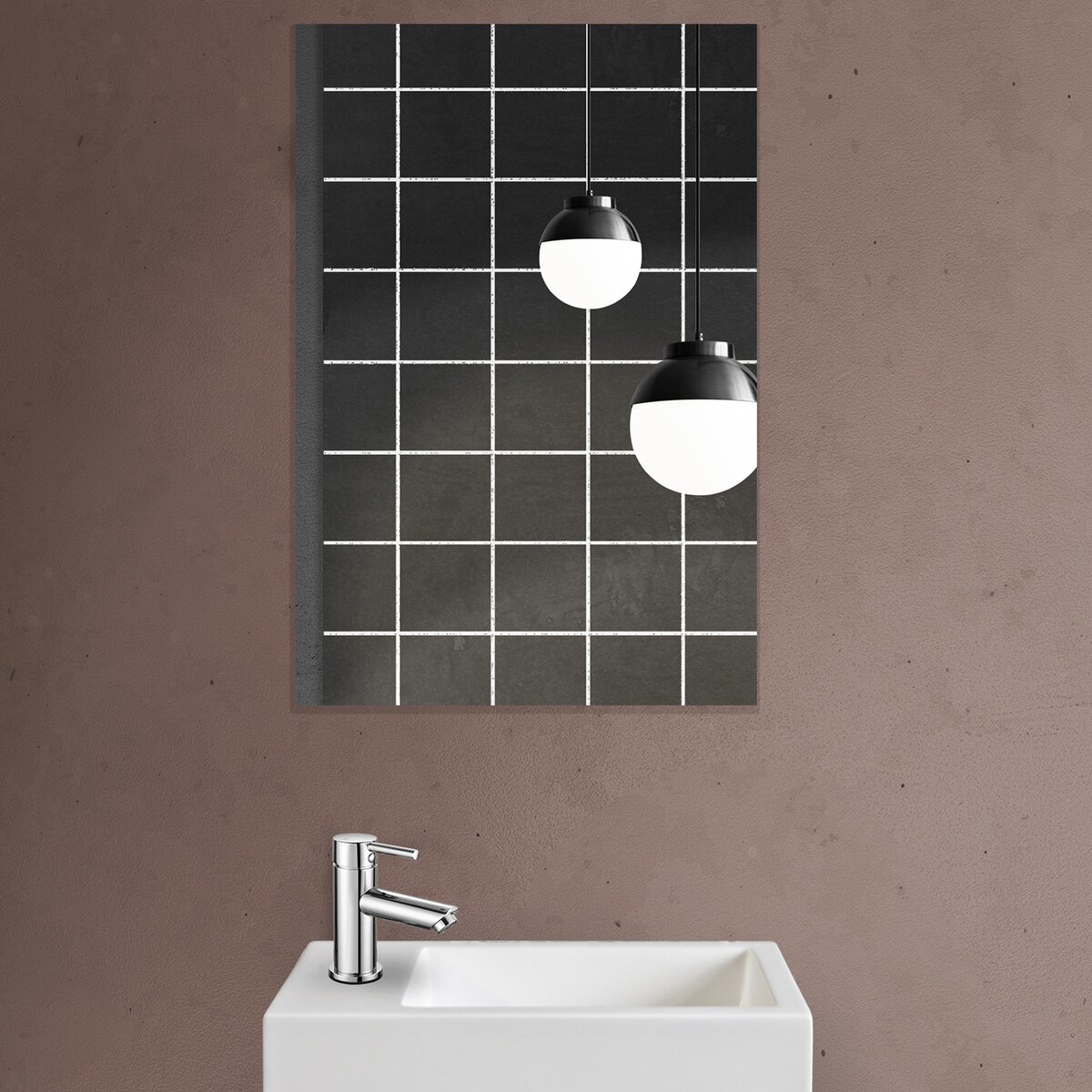 Creavit Aloni Spiegel Met Lijst Wit Marmer 66×46 cm