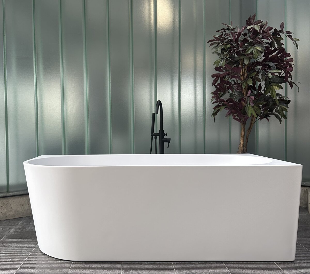 Ligbad / Hoekbad Jade - Half Vrijstaand Rechts - 170x80x58 cm - Glasvezelversterkt Acryl - Mat Wit - Inclusief Badwaste en Overloop Chroom (SHOWROOMMODEL)