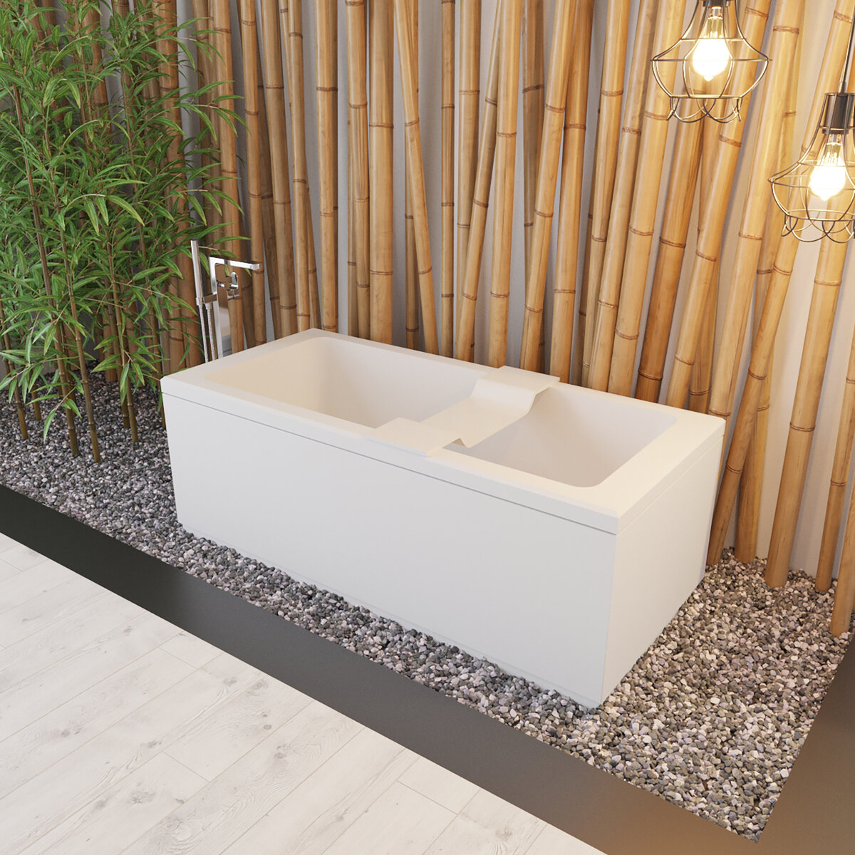 Creavit Aloni Solid Surface Badplank Wit 80×20×70 cm