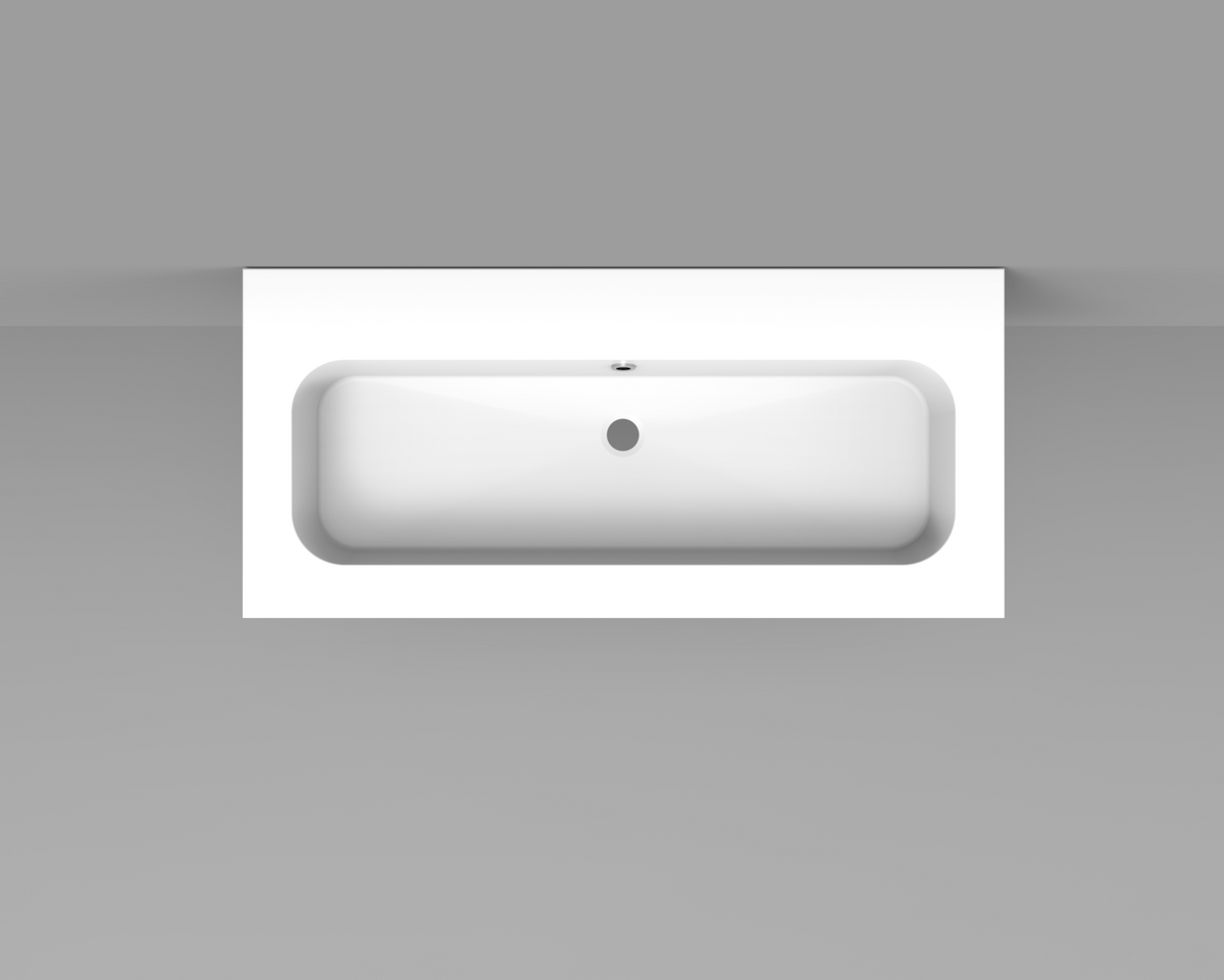Wastafel Arcqua Marble 100 zonder kraangat glans wit